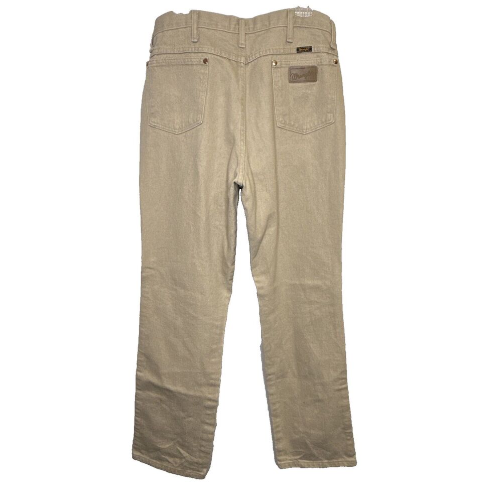 Wrangler Cowboy Cut Jeans Mens 36x34 Tan 936TAN Western Slim Fit Heavyweight Den - Picture 7 of 13